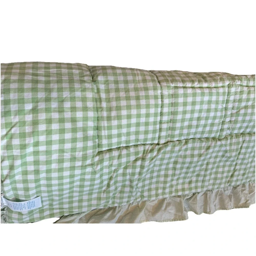Carter's Teddy Bear Green & Yellow Baby Quilt Blanket Pastel Ruffle Nursery 46